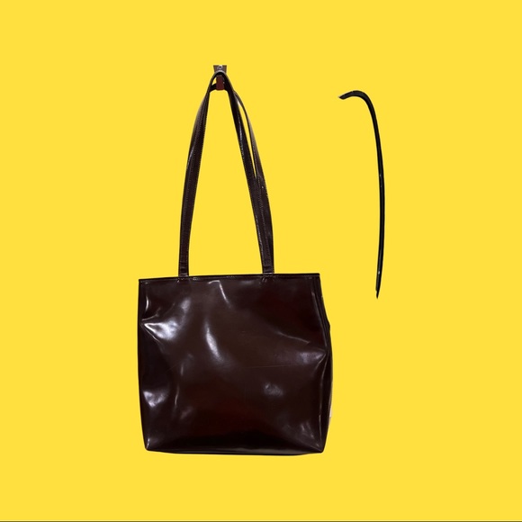 Brown leather tote. - Picture 2 of 8